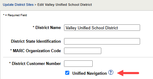 Unified Navigation setting.