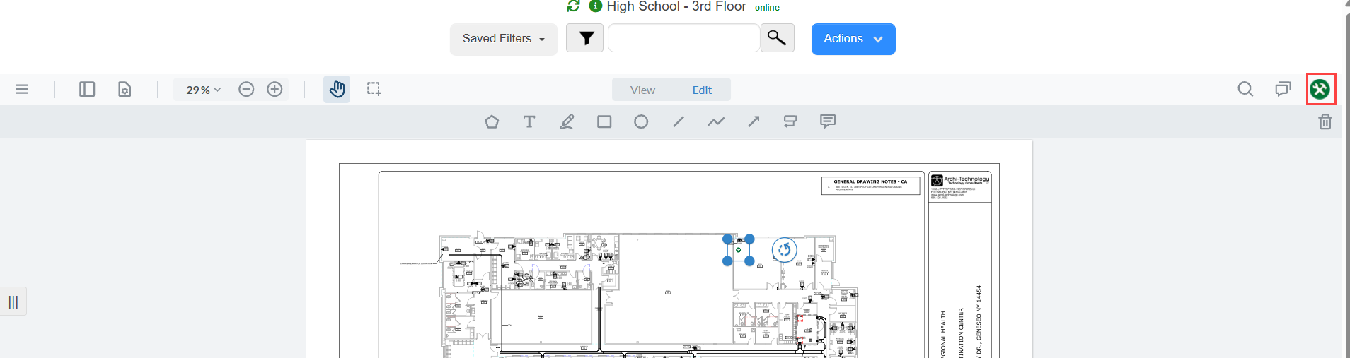 Drawing with work order icon called out.