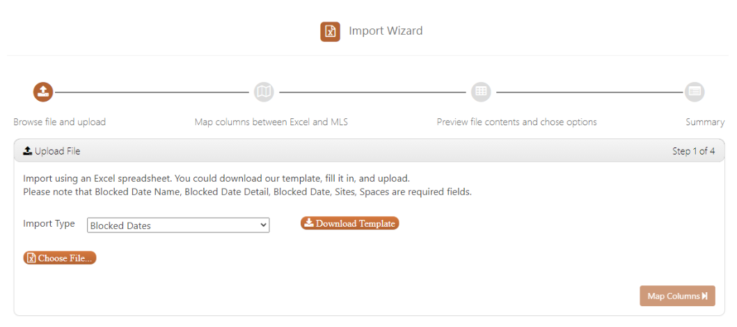 Import wizard step 1.