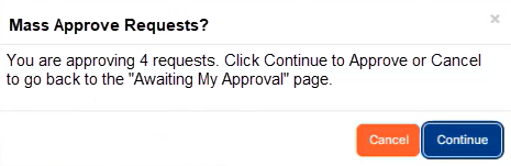 Mass approve requests pop-up.