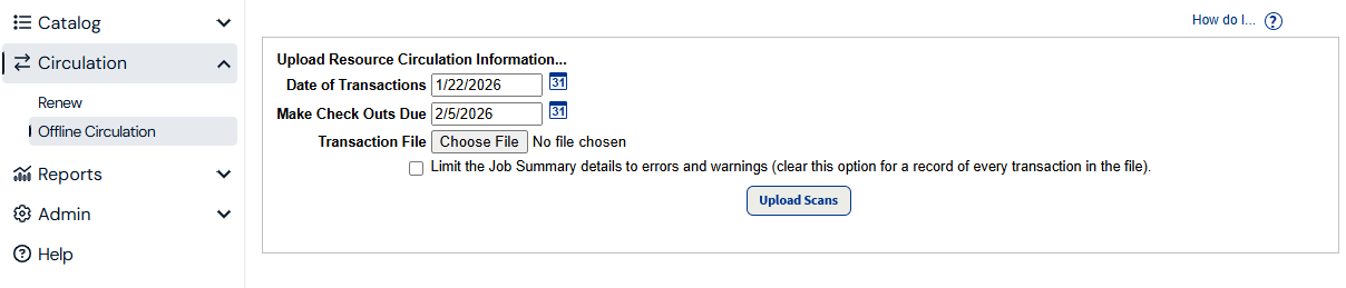 District-level offline circulation page.