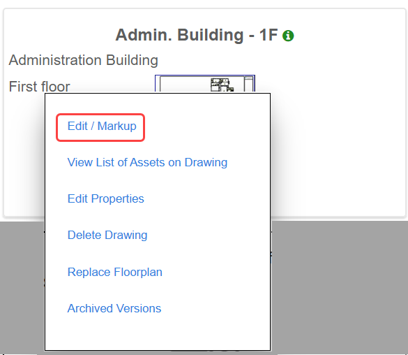 Drawing menu with Edit/Markup highlighted.