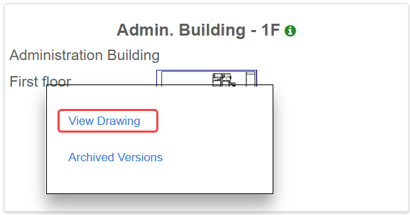 Drawing showing pop-up with View Drawing highlighted.