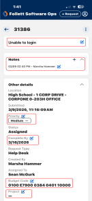  Request details fields that can be edited circled in red.