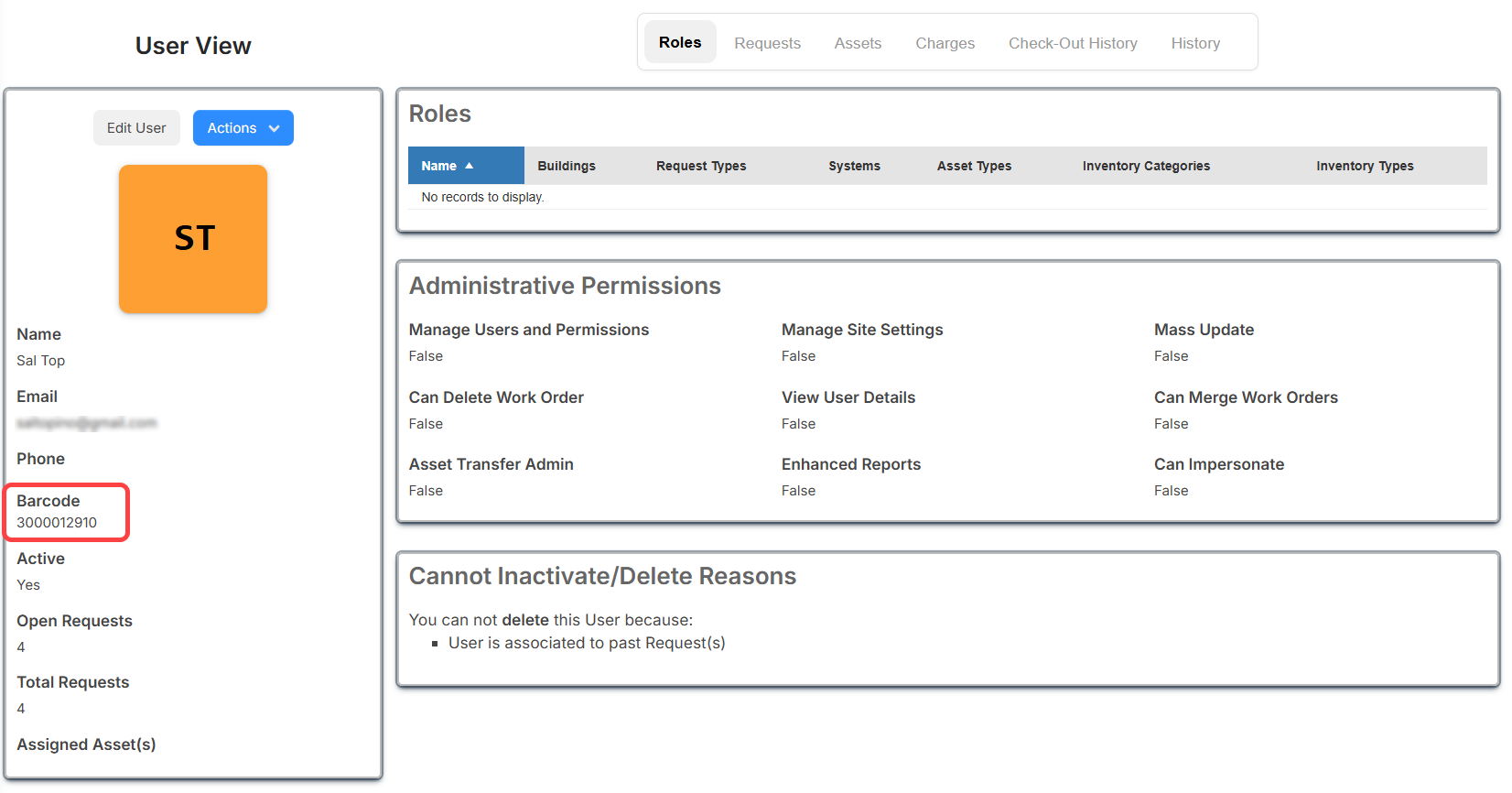 User View page.