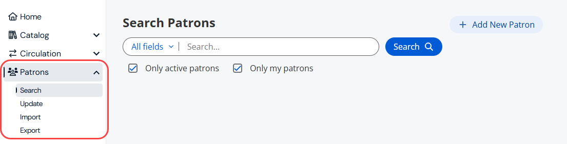 Sidebar with Patrons section highlighted.