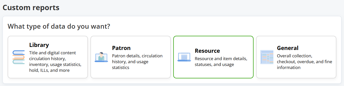 Report Builder 2.0 available reports.