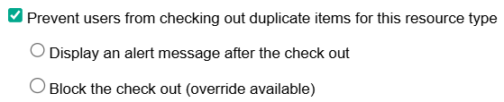 Duplicate resource type check-out block settings for a template.