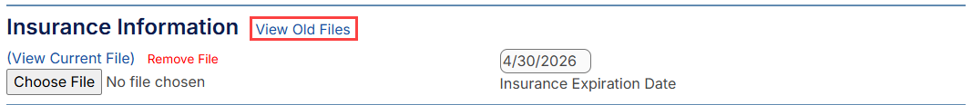 Insurance info section of Manage Group page.
