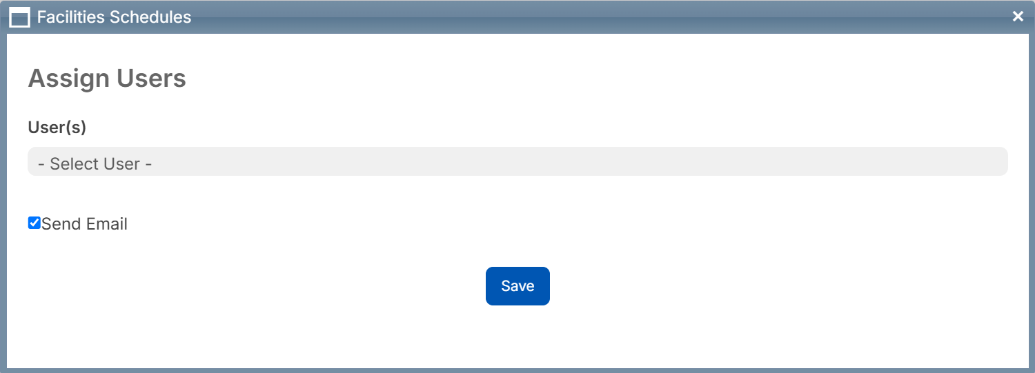 Assign users pop-up.